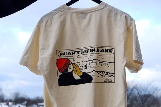 Five Lakes Surf "Can't Surf on a Lake" T-Shirt