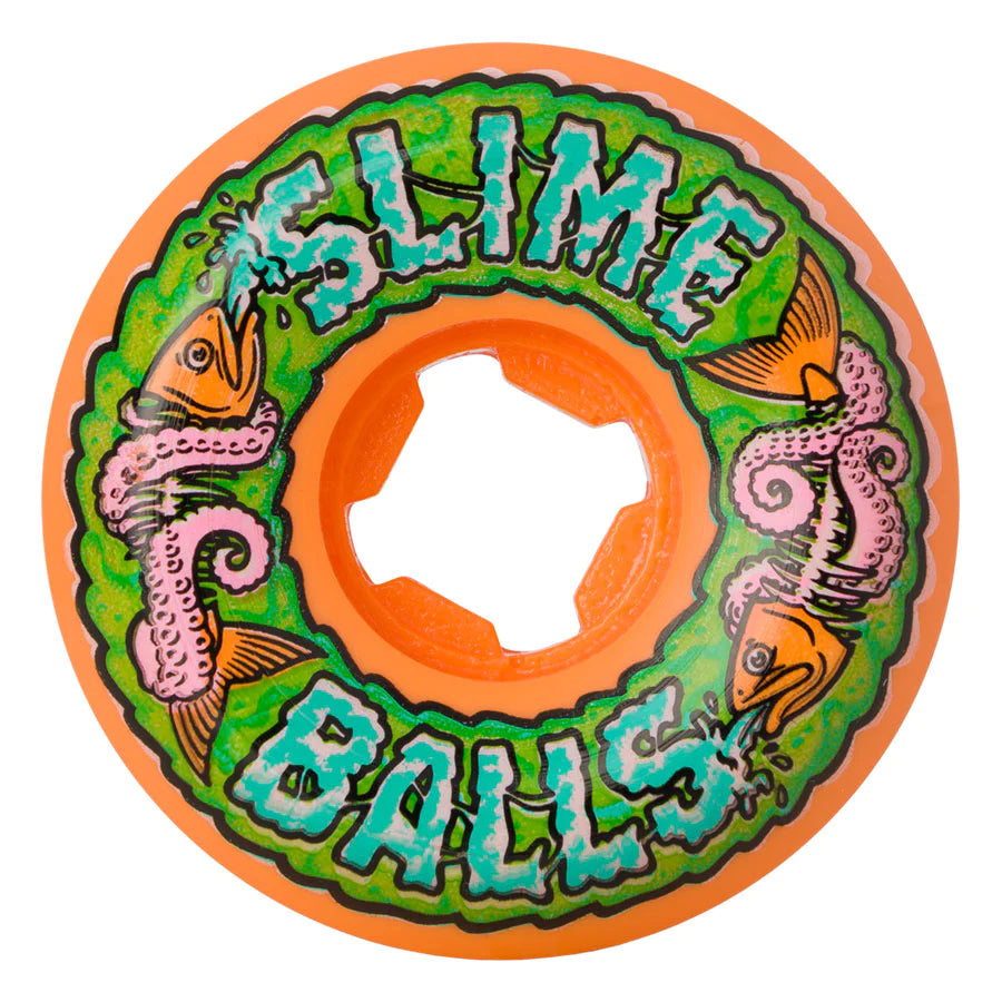 Slime Balls Skateboard Wheels 56mm Fish Balls Speed Balls Orange 99a