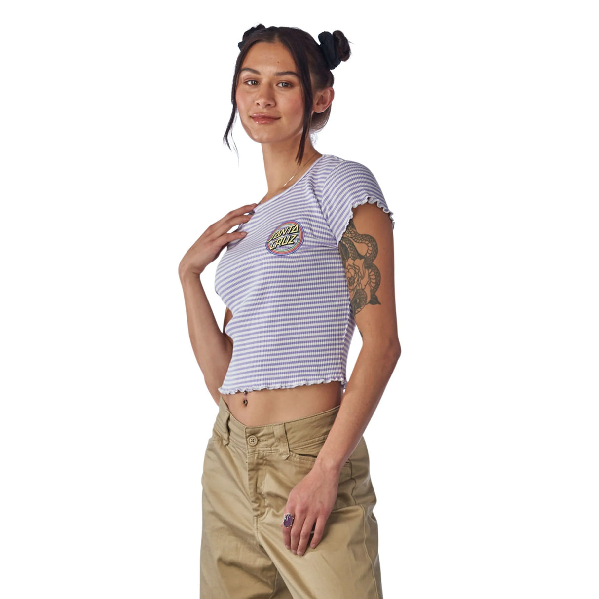 Bow Dot Crop Fitted Santa Cruz Womens Shirt