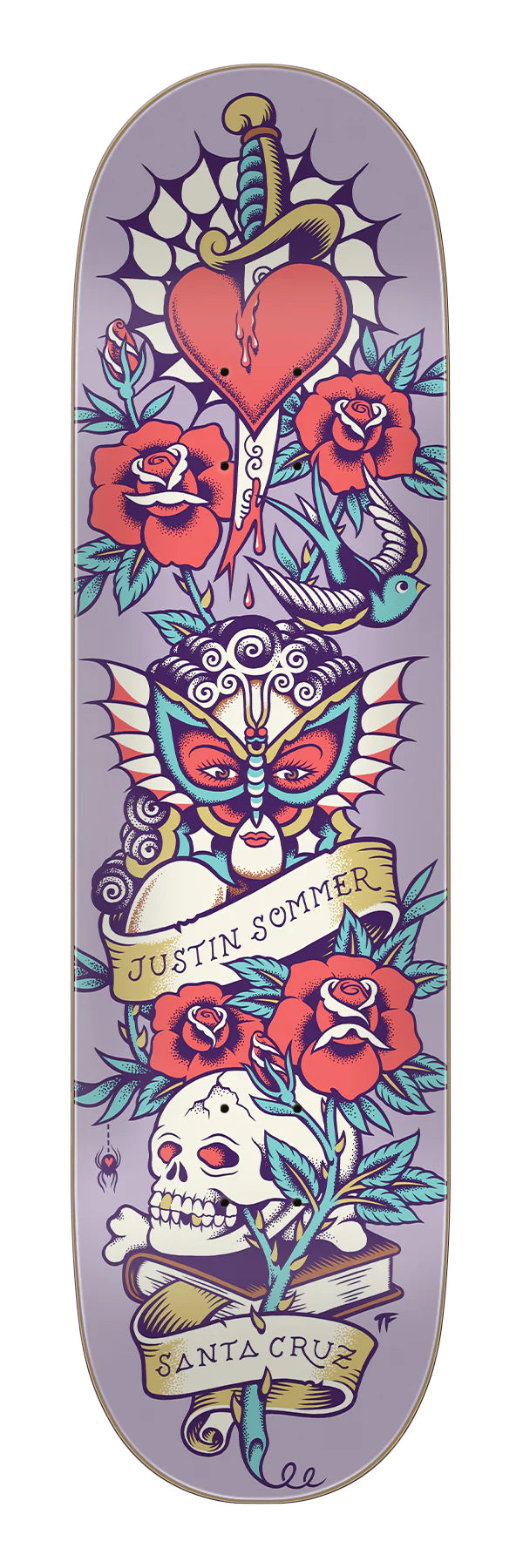 8.25in Sommer Tattooed VX Everslick Santa Cruz Skateboard Deck