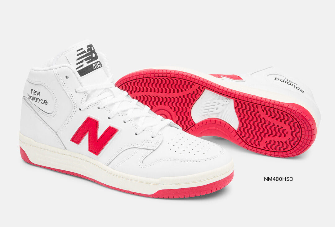 New Balance 480 High 83 Remix White Red EOS Surf Shop