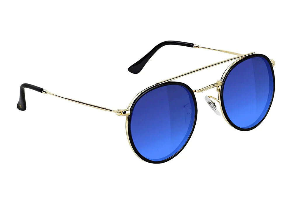 Parker Black/Gold/Blue Mirror Polarized Sunglasses