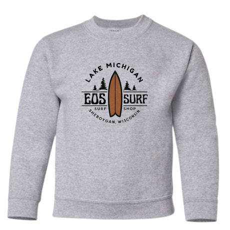 EOS Surf "Retro Fish" Youth Crew Neck Sweater - Sport Grey