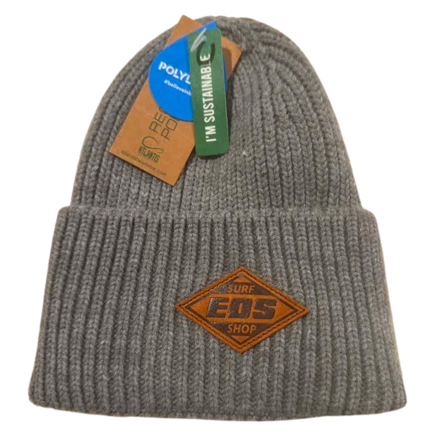 EOS Leather Patch Beanie