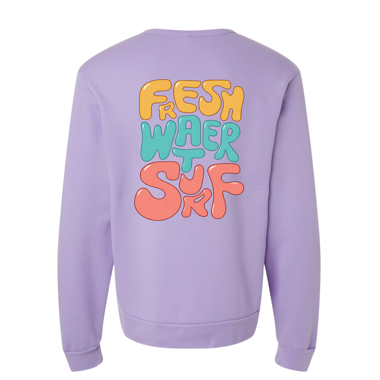 EOS Surf "Fresh Water Surf" Crew Neck Sweatshirt - Dark Lavender