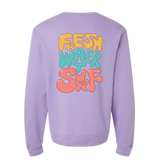 EOS Surf "Fresh Water Surf" Crew Neck Sweatshirt - Dark Lavender