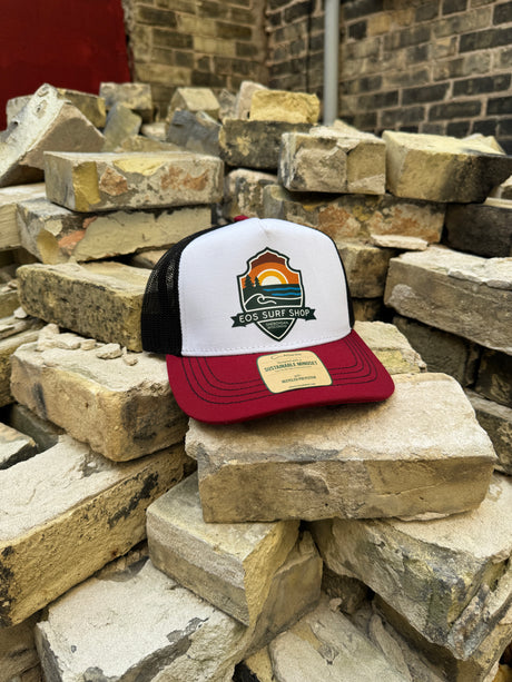 EOS "Park System" Trucker Cap - White & Maroon