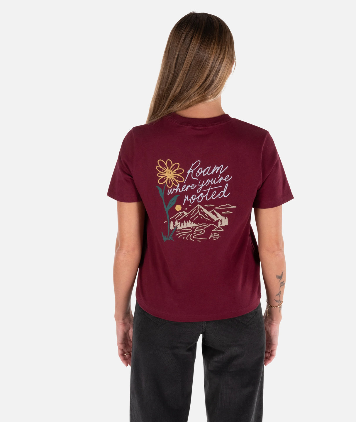 Jetty Roam Heavyweight Tee - Maroon