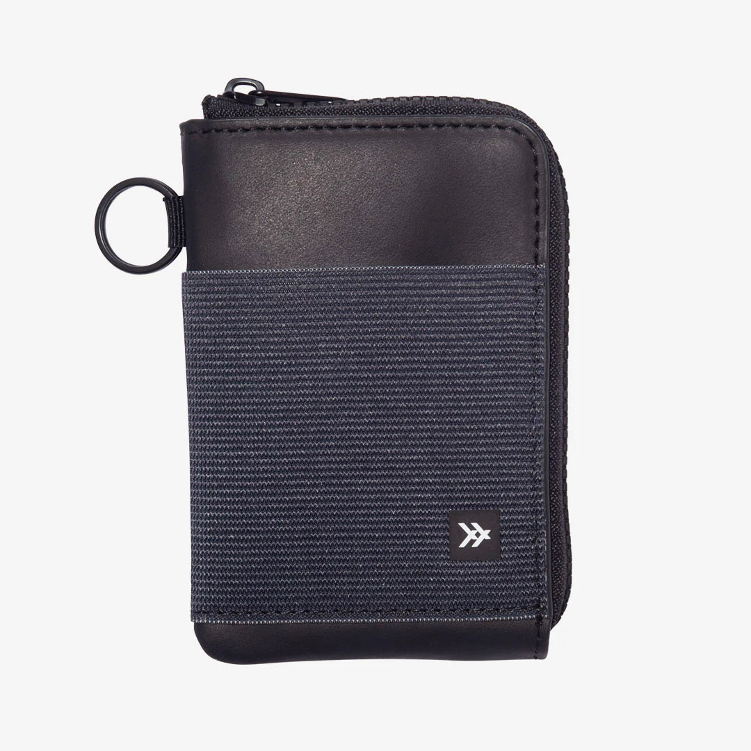 Thread black zipper wallet