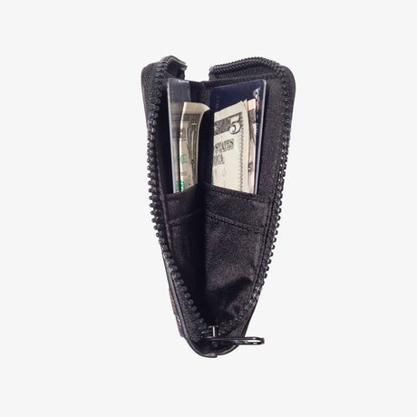 Thread black zipper wallet