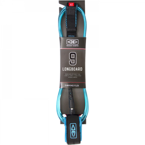 Ocean & Earth Moulded Longboard Regular Leash 9' - Blue