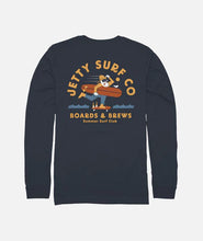 Load image into Gallery viewer, Jetty Boards &amp; Brews Long Sleeve Tee - Blue
