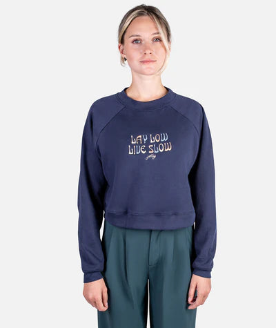 Jetty Live Slow Raglan Fleece - Navy