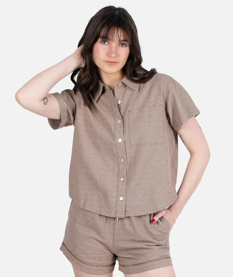 Jetty Cape Cod Jacquard Shirt - Brown