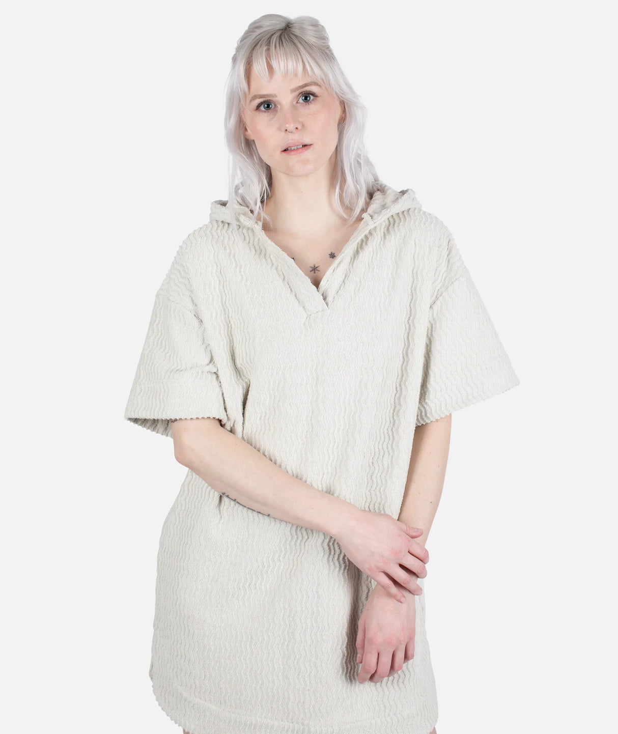 Jetty Women's Cornwall Jacquard Terry Dress - White