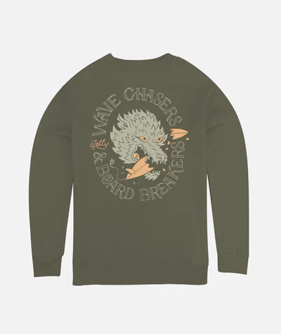 Jetty Breakers Crewneck - Army