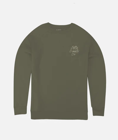 Jetty Breakers Crewneck - Army