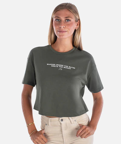 Jetty Water and Woods Tee - Military Green