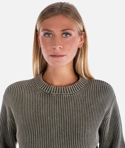 Jetty Sundrenched Crewneck Sweater - Olive