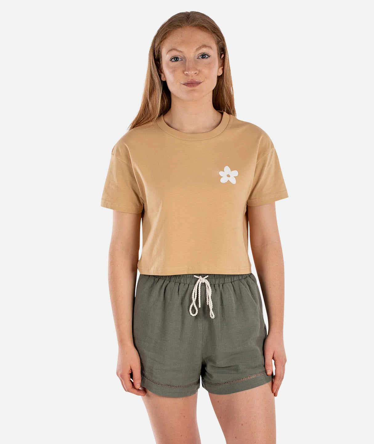 Jetty Salty Soul Crop Tee - Gold