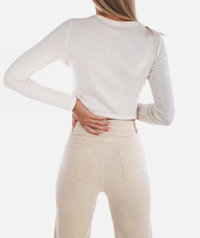 Jetty Whaler Corduroy Wide Leg Pants - Ivory