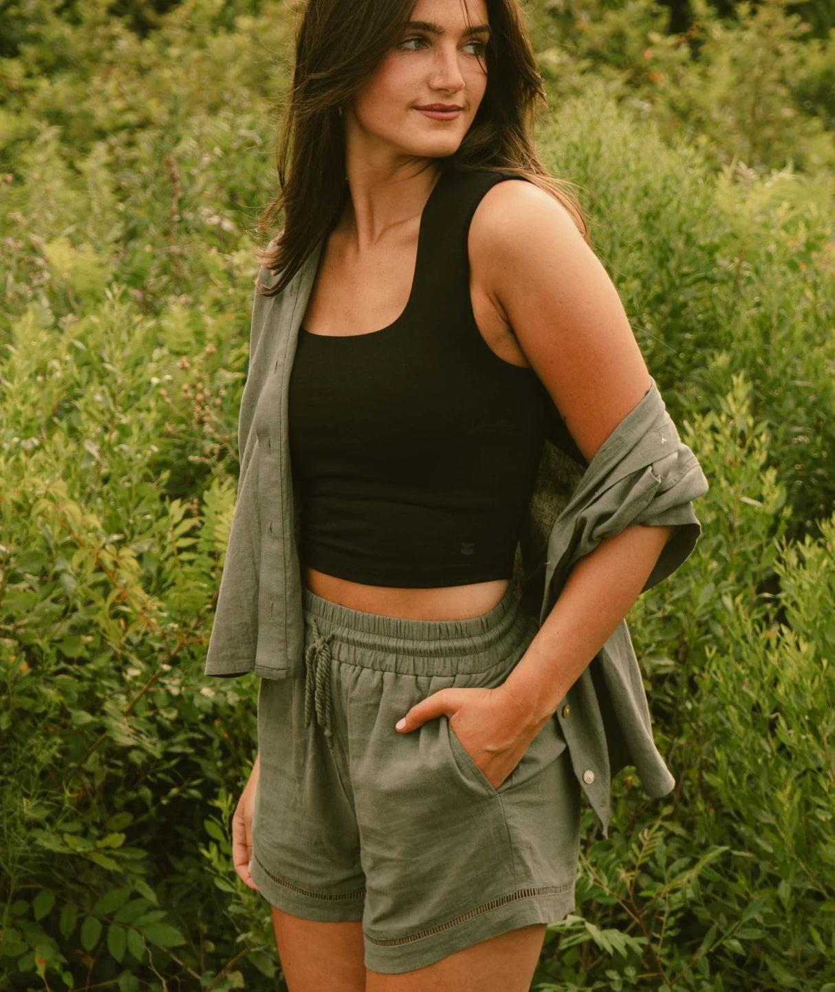 Jetty Dune Linen Short - Agave