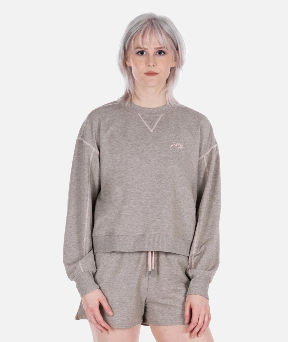 Jetty Lily Crewneck Sweatshirt - Warm Grey