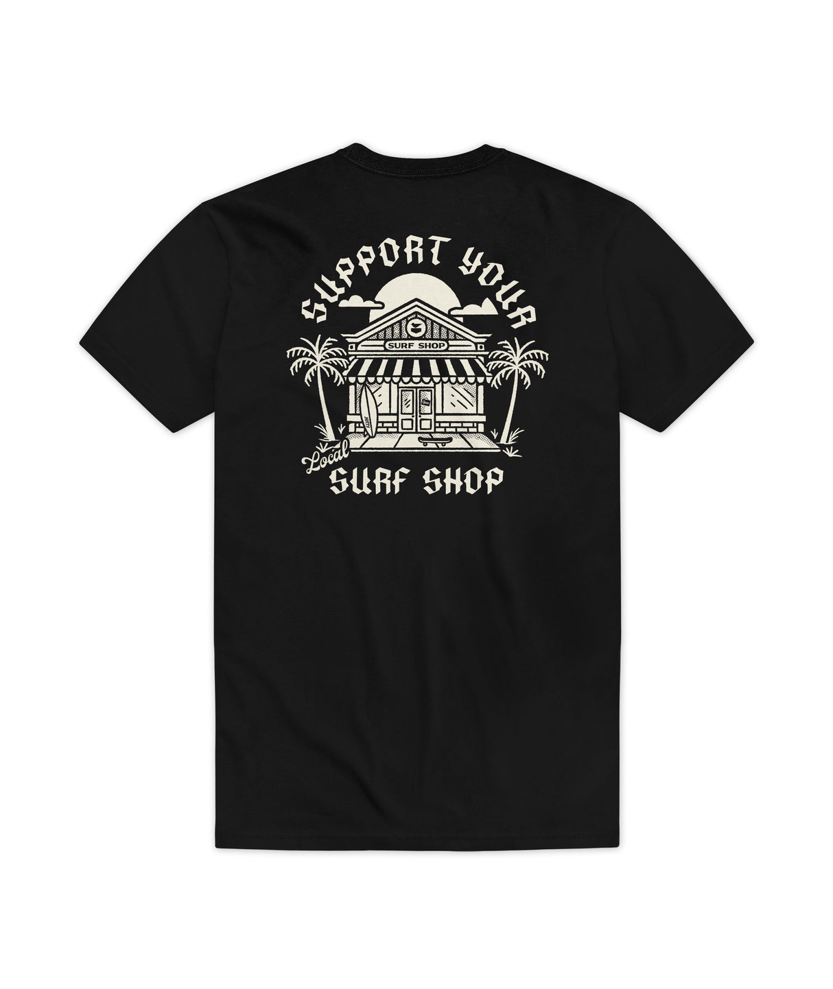 Jetty Surf Shop Day Mens T-Shirt - Black