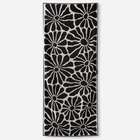 Nomadix Organic Cotton Beach Towel: Lazy Daisy Black
