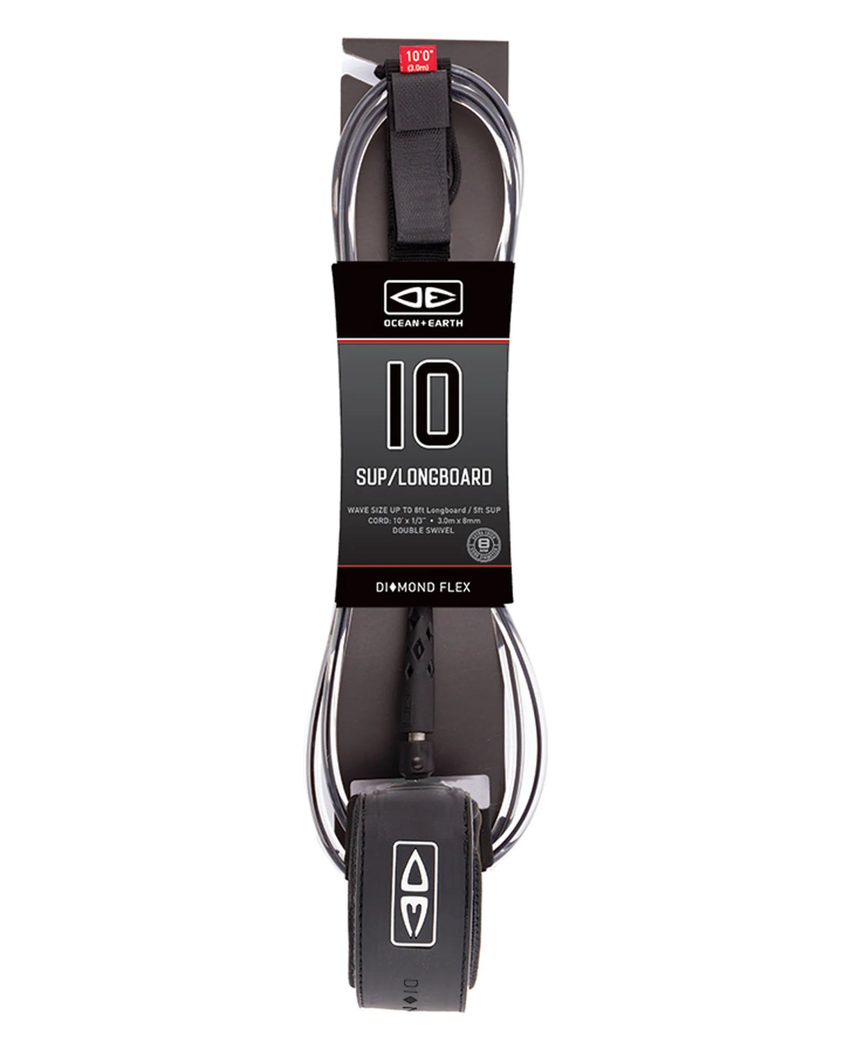 Ocean & Earth SUP/Longboard Leash 10'- Clear