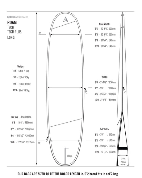 TECH PLUS BOARD BAG-9'2"