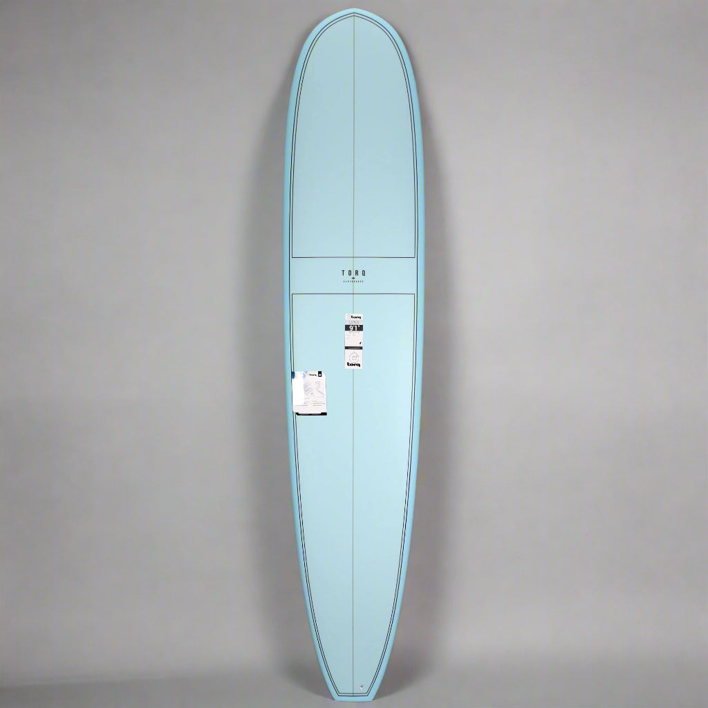 Torq Longboard TET 9'1 x 23 x 3 ⅛ Surfboard - Blue Pattern – EOS