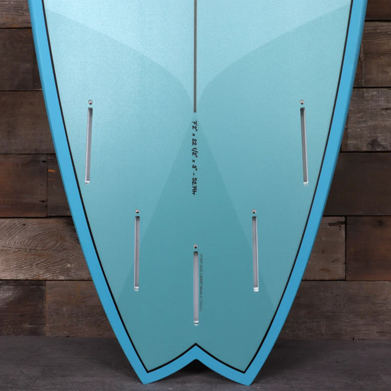 Torq ModFish TET 7'2 x 22 ½ x 3 Surfboard - Deep Turquoise Pattern