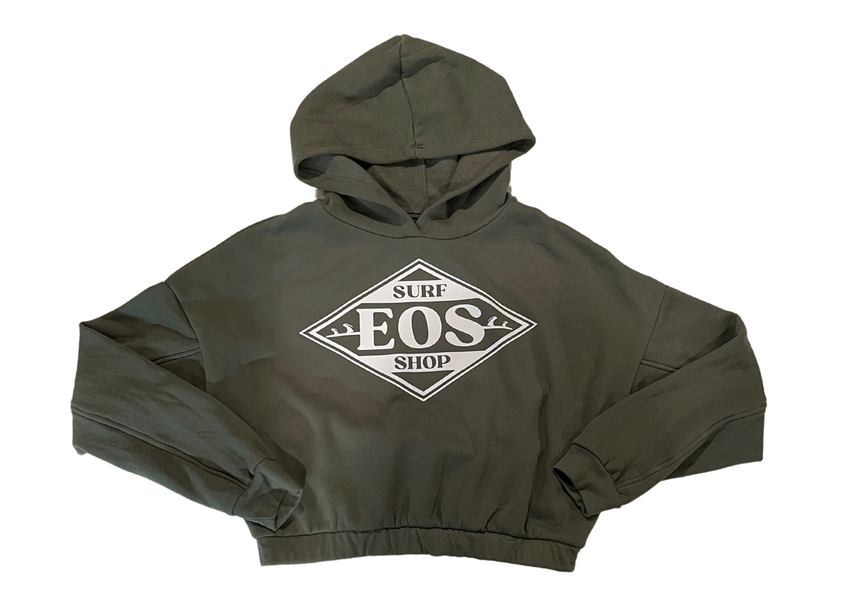 EOS Crop Hoodie - Military Green