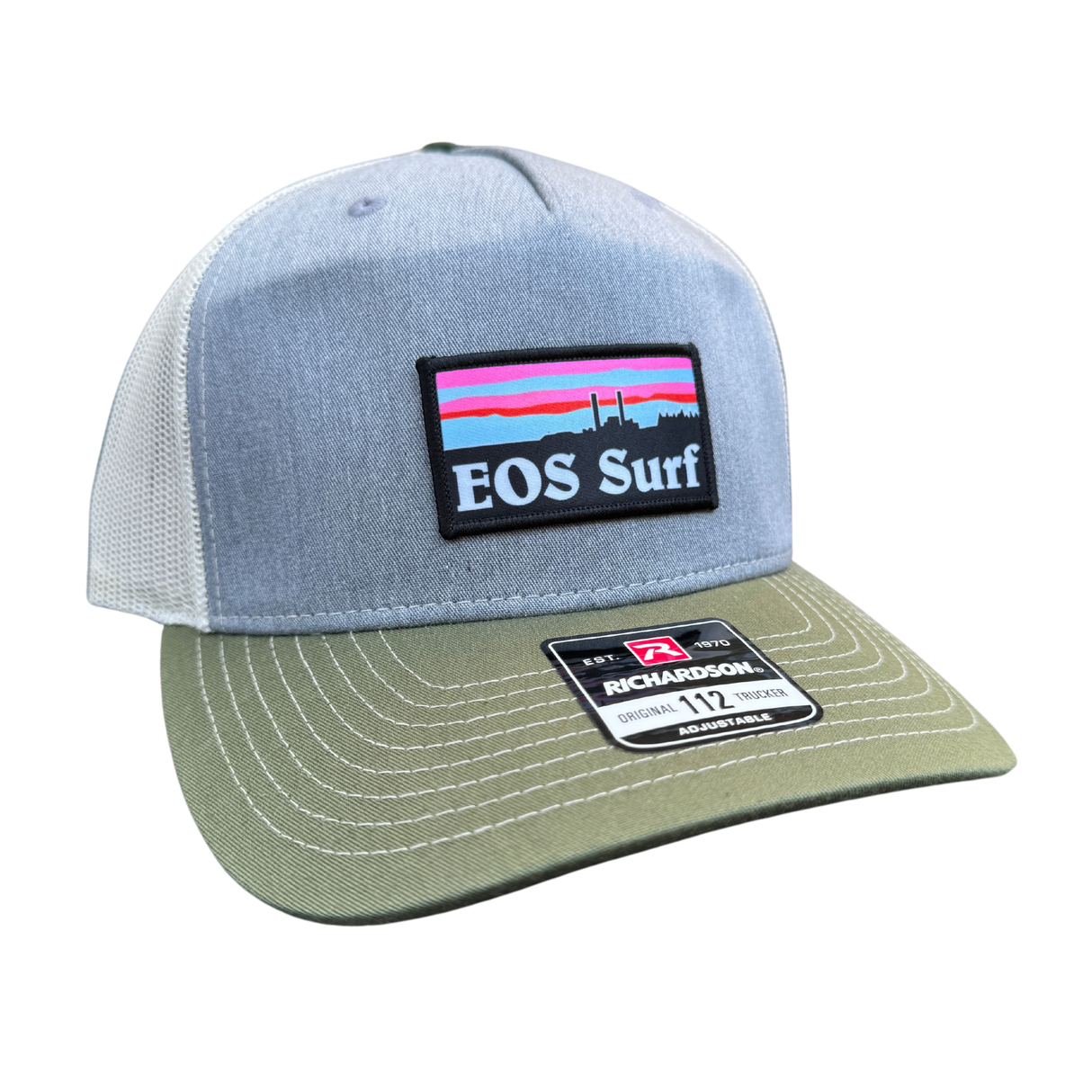 EOS Stacks Trucker Hat - Olive/Grey/Cream