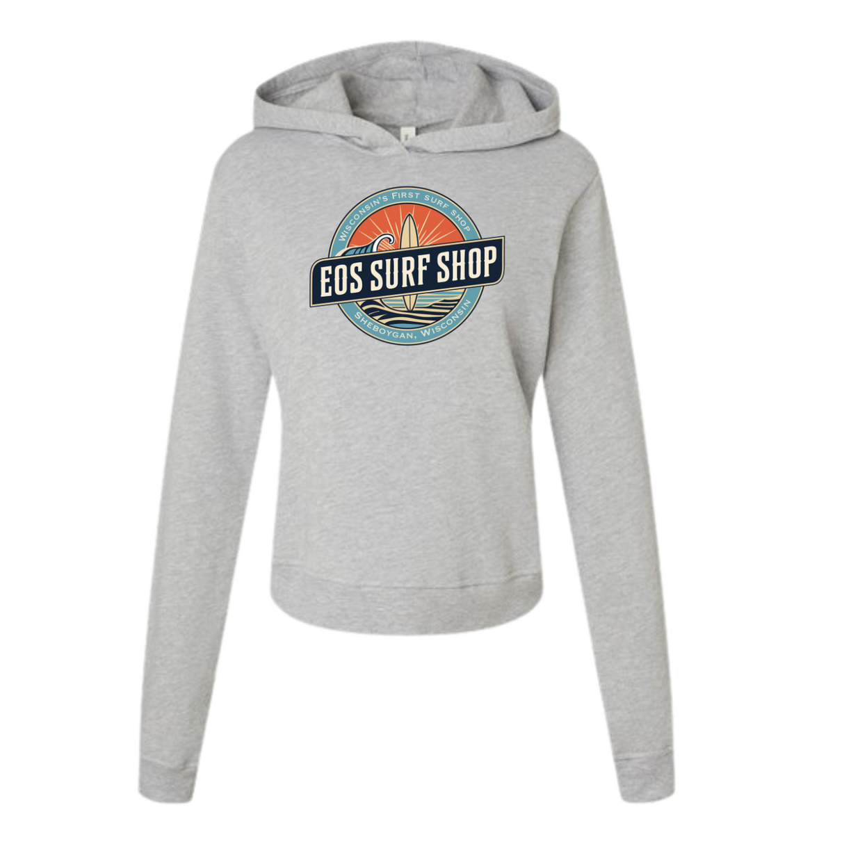 EOS Surf Women's "Fresh Co" Crop Hoodie - Heather Grey