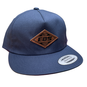 EOS Navy Leather Snap Back Unstructured Cap