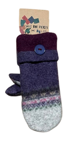 Save The Pieces Wool Mittens - purple