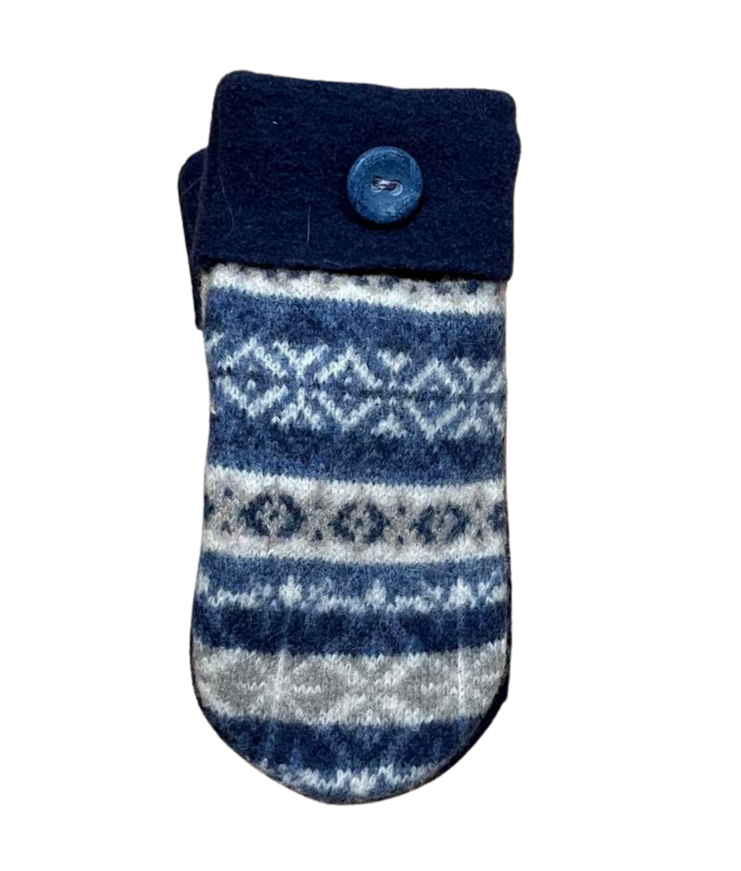 Save The Pieces Wool Mittens - blue / gray