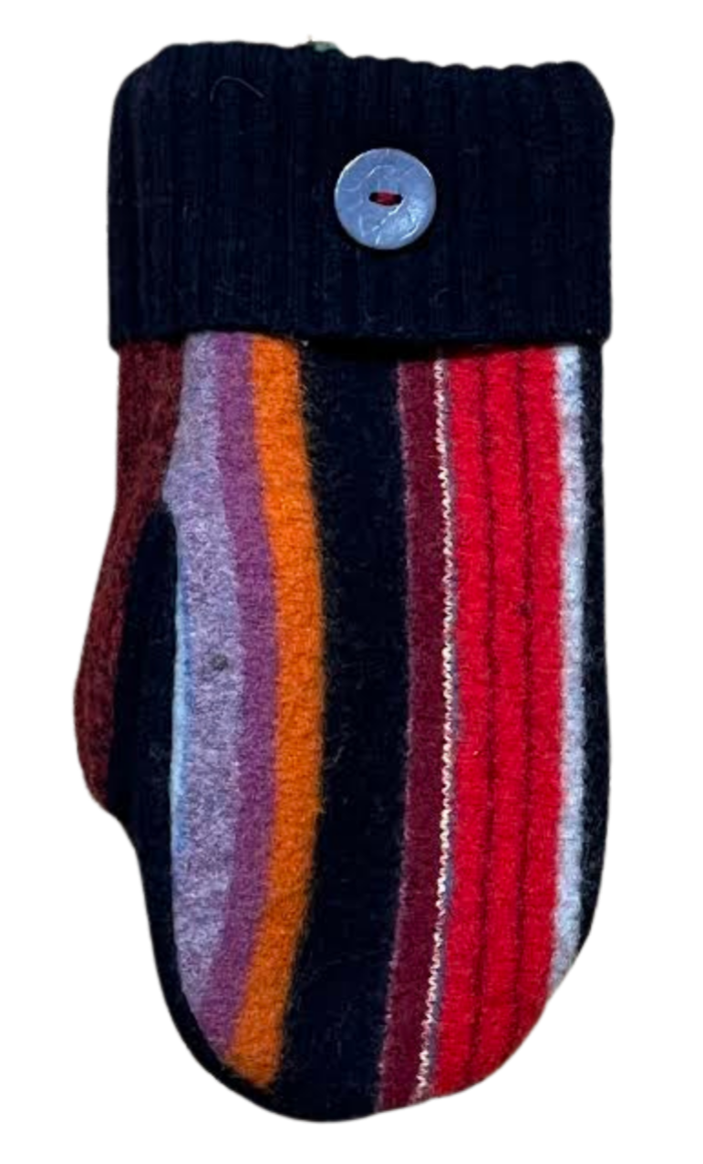 Save The Pieces Wool Mittens - multi color