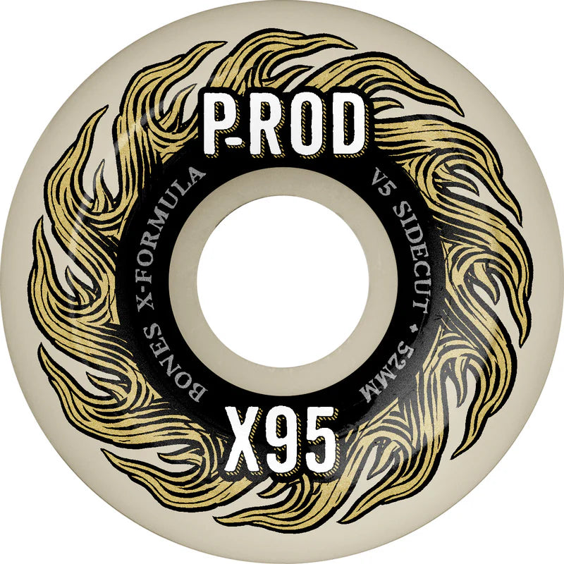 Bones X-Formula P-Rod Pro V5 Sidecut 52mm 95a Wheels - White (Set of 4)
