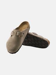Birkenstock Boston Soft Footbed Suede Leather - Taupe