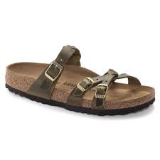 Birkenstock Franca Braided Oiled Leather - Olive Green