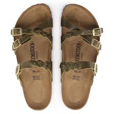 Birkenstock Franca Braided Oiled Leather - Olive Green