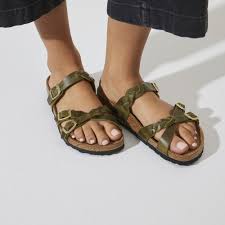 Birkenstock Franca Braided Oiled Leather - Olive Green
