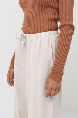 Rhythm Classic Drawstring Pant in Oat