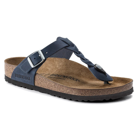 Birkenstock Gizeh Braided, Oiled Leather | Navy