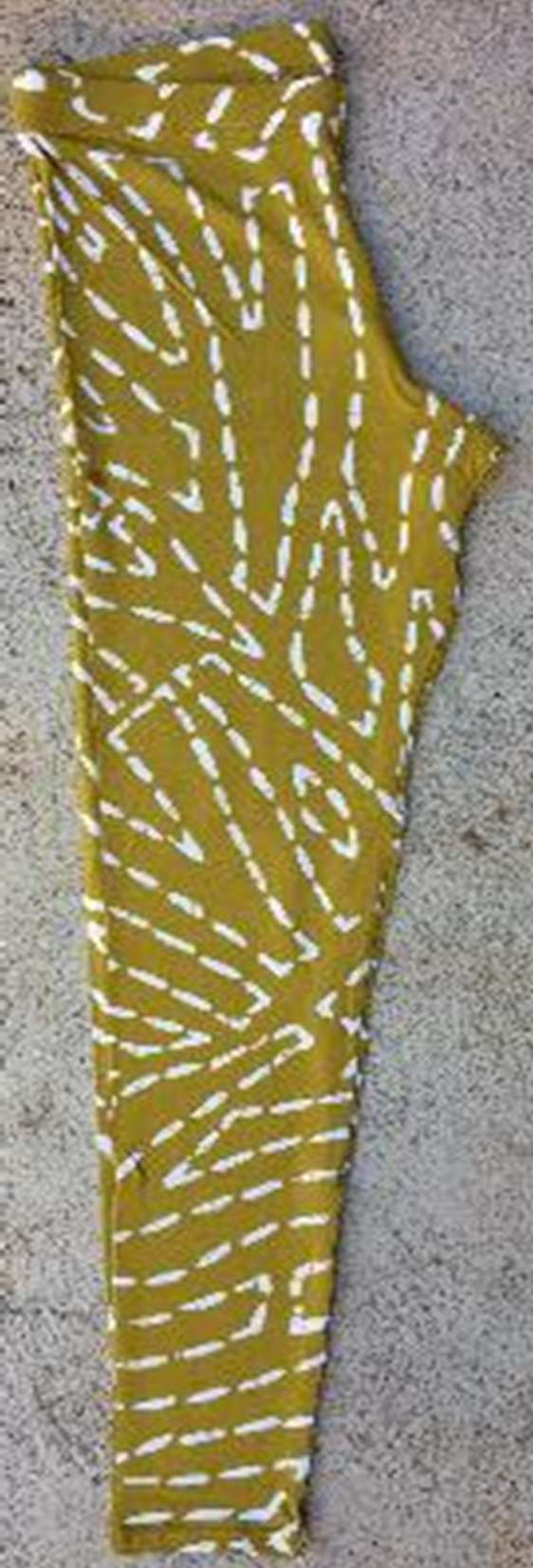 Handicraft Soul Women's Leggings - Mustard Zebra Lines