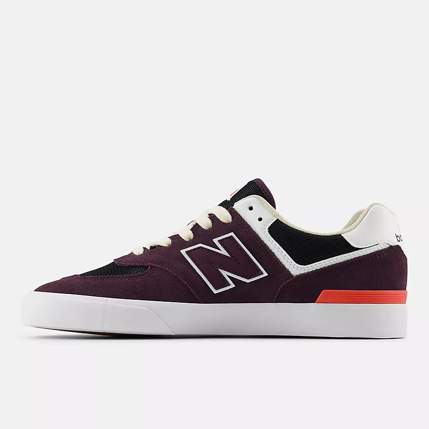 NB Numeric 574 Vulc : Plum brown with white