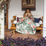 Nomadix Puffer Blanket Blanket: Palms Pink